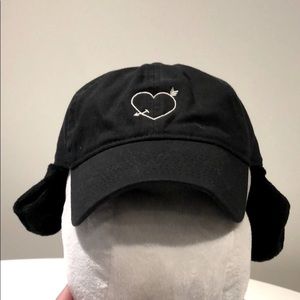 Love Struck Cupid's Arrow Black Adjustable Hat